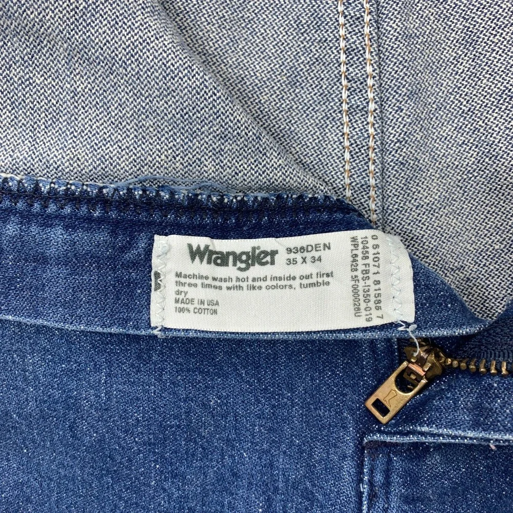 Wrangler Jeans 32x29 Blue Pants‎ 936 Cowboy Slim Western Dark Denim Tag 35x34